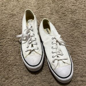 White platform Converse W9
